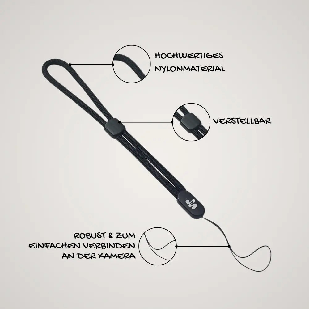 MAZUNT Handschlaufe Classic – Handschlaufe an MAZUNT Retro Kamera befestigt