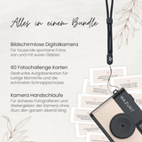 MAZUNT Hochzeitsbundle Lieferumfang – Kamera Handschlaufe und Fotoaufgaben im Set
