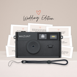 MAZUNT Hochzeitsbundle – Retro Digitalkamera Midnight Black mit Hochzeits-Fotoaufgaben