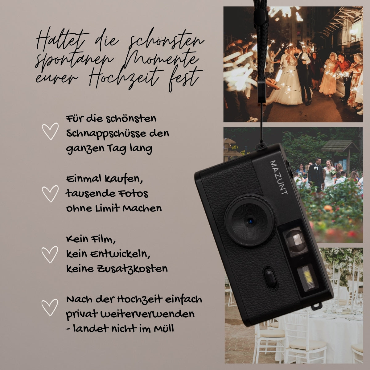 Hochzeitsbundle Kamera + Fotoaufgaben