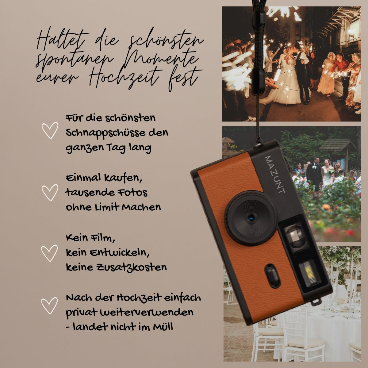 Hochzeitsbundle Kamera + Fotoaufgaben